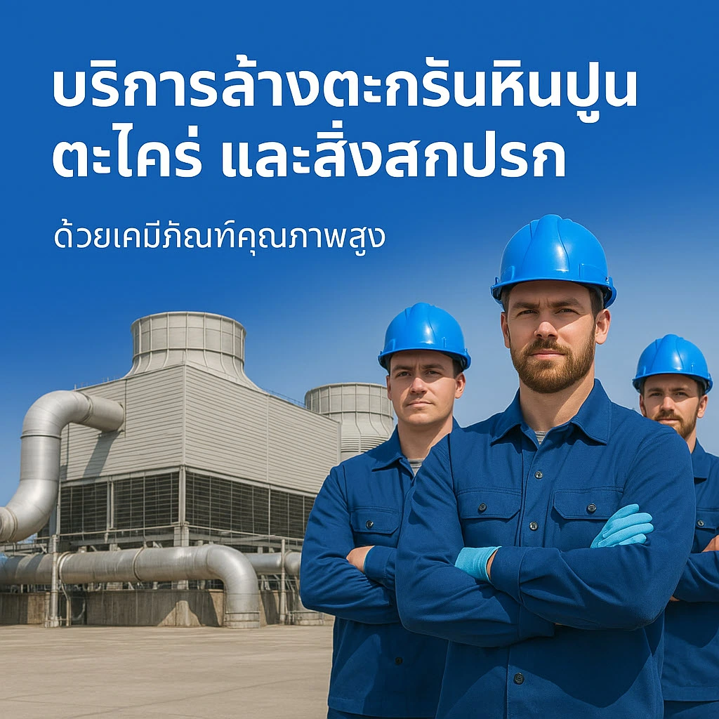 บริการล้างตะกรัน หินปูน ตะไคร่ ภายในโรงงานอุตสาหกรรม จากบริษัท เฟิสท์เฟิร์ม ยูไนเต็ด จำกัด